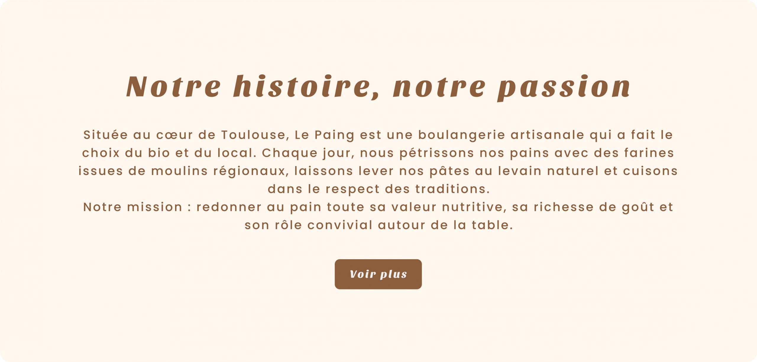 Notre histoire, notre passion