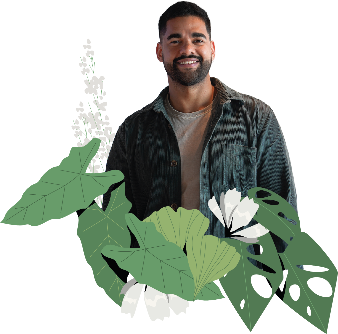 Retrato sobreposto ao fundo